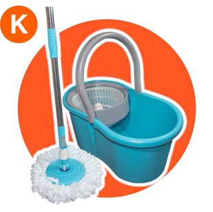 balde spin mop com esfregão clean