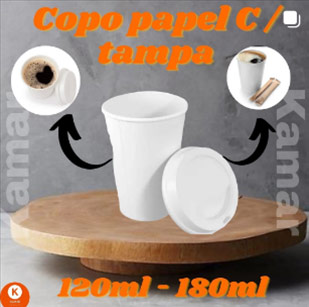 copo de papel com tampa