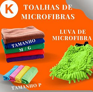 toalhas e luvas de microfibra