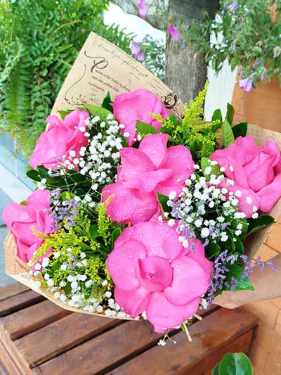 buquê de rosas pink