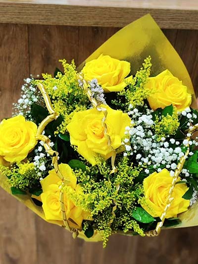 buquês de rosas amarelas