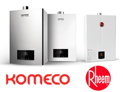 Aquecedores a gás Komeco e Rheem aquecedor a gas