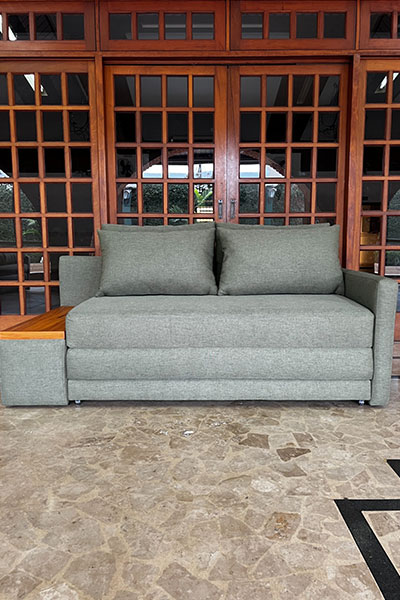 sofá cama com tampo lateral