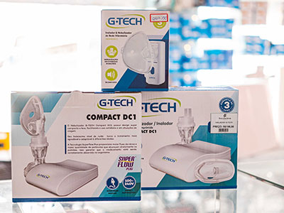 Inalador e nebulizador de rede vibratória g-tech