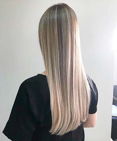 Cabelo com efeito liso Cabelo com efeito liso