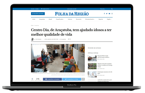 Matéria no Folha da Região