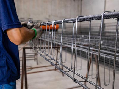 Armações de ferro produzidas conforme projeto estrutural