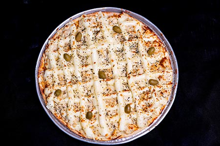 pizza queijo e azeitonas