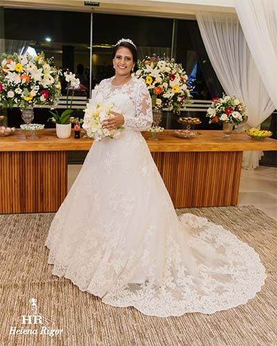 Vestido, véu e grinalda para noiva vestido de noiva
