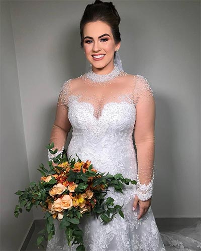 Vestido de noiva noiva com vestido