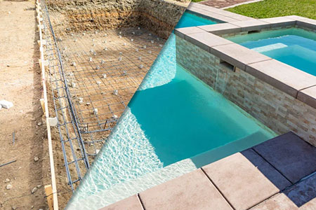 construção de piscina