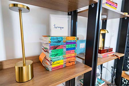 Livros de Winnicott no espaço de atendimento