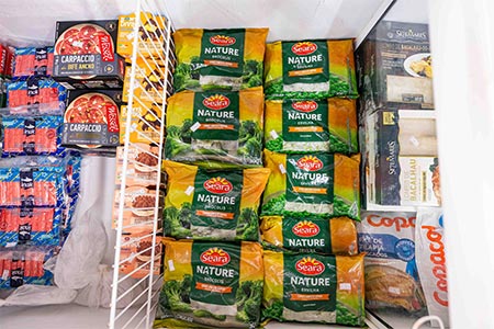 massas e carnes congeladas