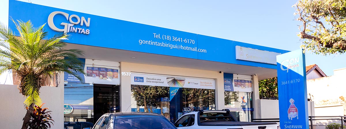 Gon Tintas – Birigui Fachada da loja Gon Tintas em Birigui