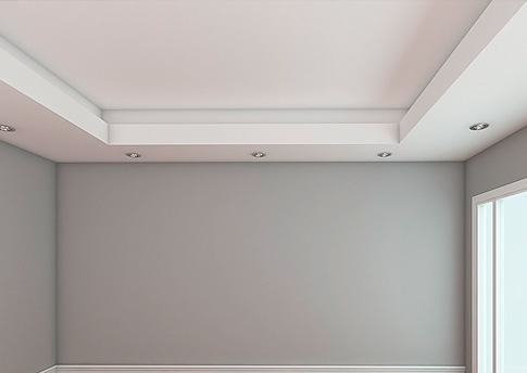 Sanca com rebaixo Sanca de gesso com rebaixo no teto