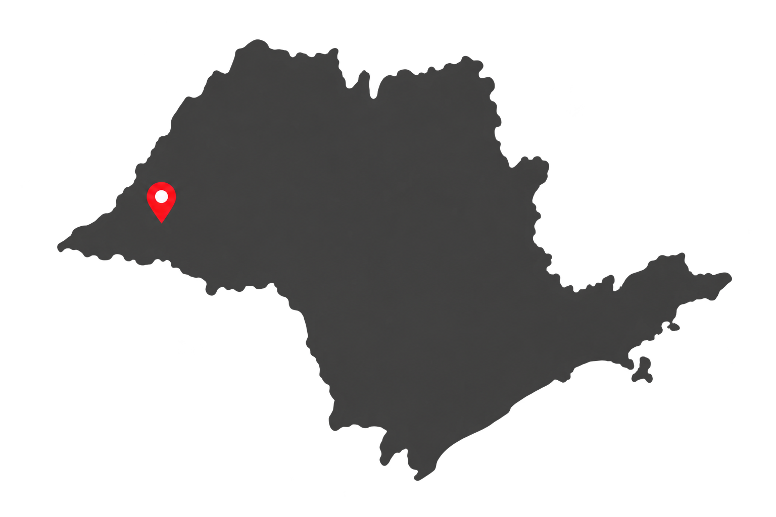 Região de Presidente Prudente no Estado de São Paulo Ilustração do mapa do Estado de São Paulo com pin na região de Presidente Prudente