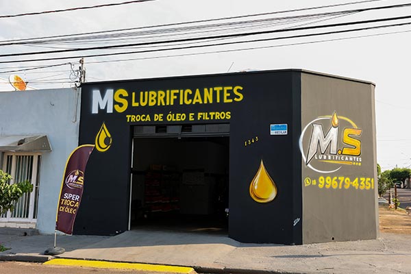 MS Lubrificantes em Araçatuba Fachada da MS Lubrificantes, oficina de troca de óleo e filtros em Araçatuba